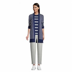 lands end ⚓️long striped cardigan size L